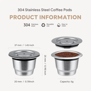 Reusable Stainless Steel Nespresso Capsule – Refillable Coffee Pod