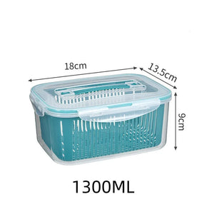Stackable Fridge Organizer Boxes with Colander – Food Storage Containers Set