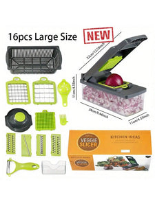 16pcs/Set Vegetable and Fruit Slicer Dicer Multifunctional - KitchenTouch