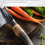 Professional Chef Damascus Steel Knife Set With White Oak Handles - KitchenTouch