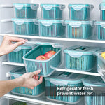 Stackable Fridge Organizer Boxes with Colander – Food Storage Containers Set