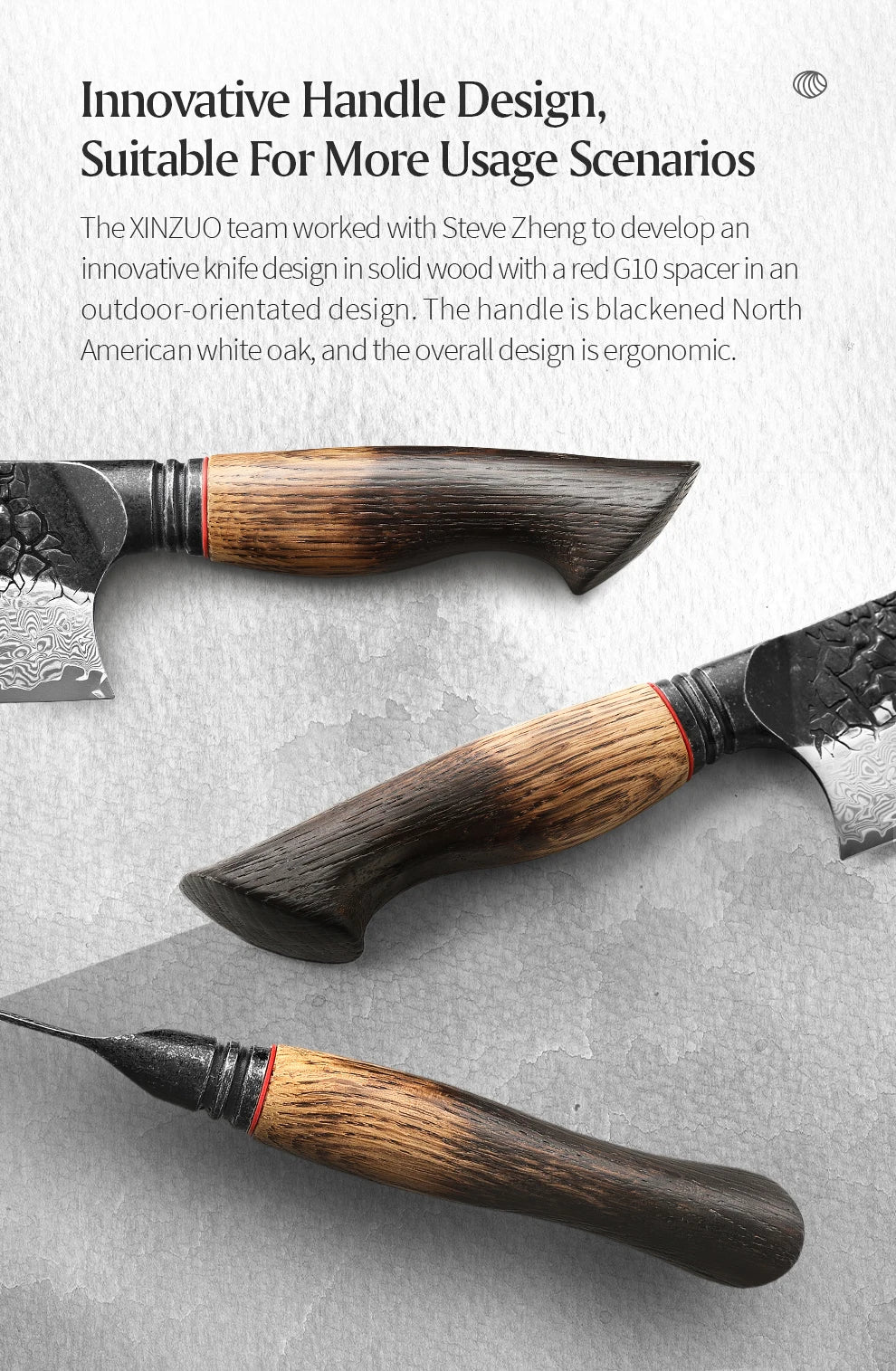 Professional Chef Damascus Steel Knife Set With White Oak Handles - KitchenTouch