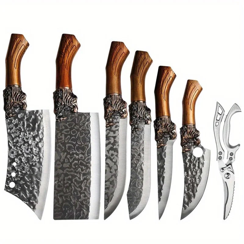 Stainless Steel Kitchen Knife Set – Multi-Functional Chef & Butcher Knives