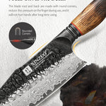 Professional Chef Damascus Steel Knife Set With White Oak Handles - KitchenTouch
