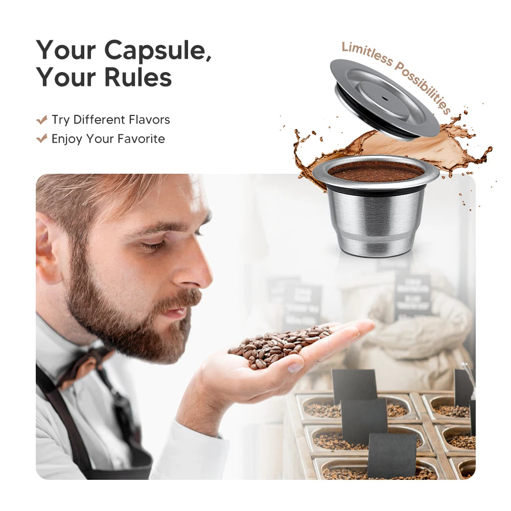 Reusable Stainless Steel Nespresso Capsule – Refillable Coffee Pod