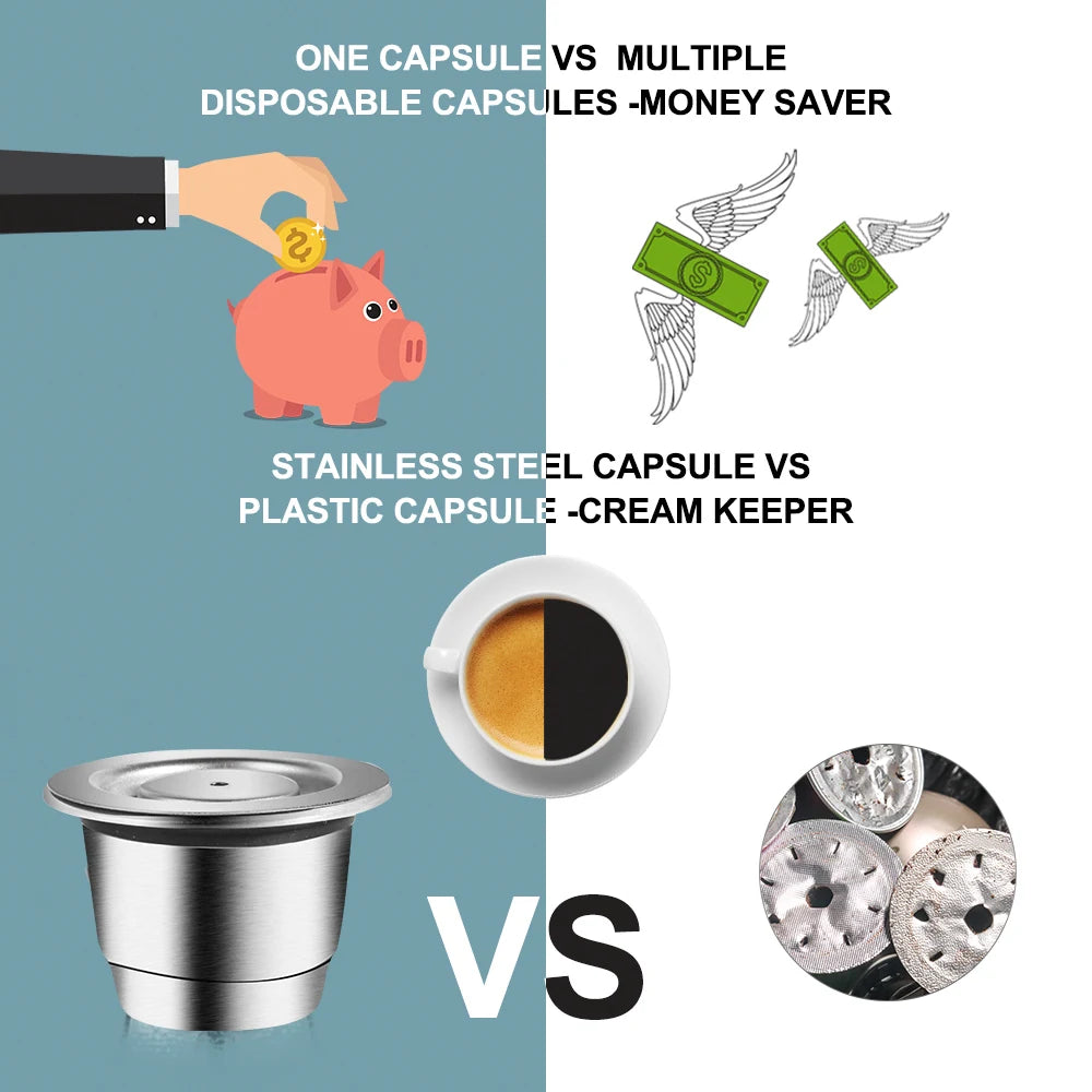 Reusable Stainless Steel Nespresso Capsule – Refillable Coffee Pod