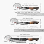 Professional Chef Damascus Steel Knife Set With White Oak Handles - KitchenTouch