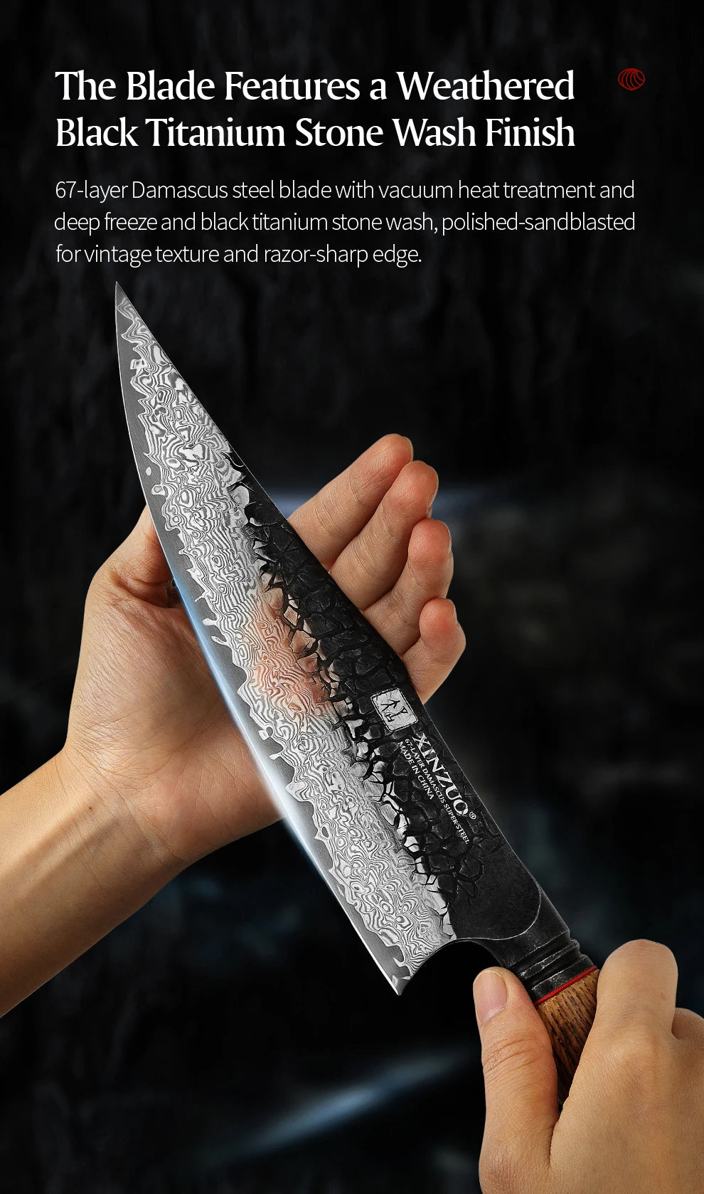 Professional Chef Damascus Steel Knife Set With White Oak Handles - KitchenTouch