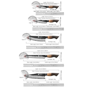Professional Chef Damascus Steel Knife Set With White Oak Handles - KitchenTouch
