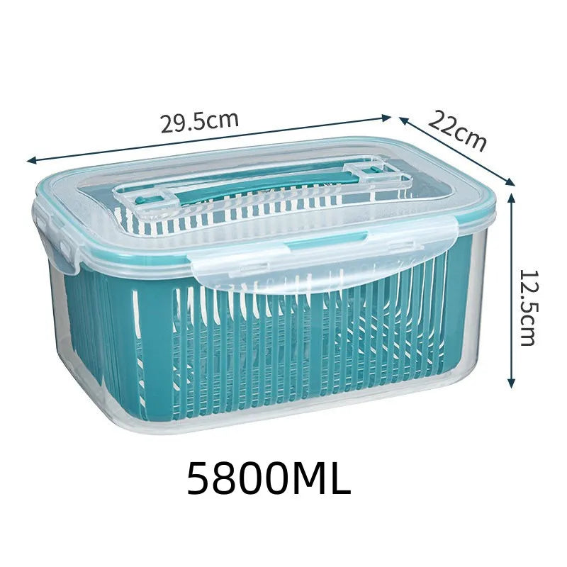 Stackable Fridge Organizer Boxes with Colander – Food Storage Containers Set