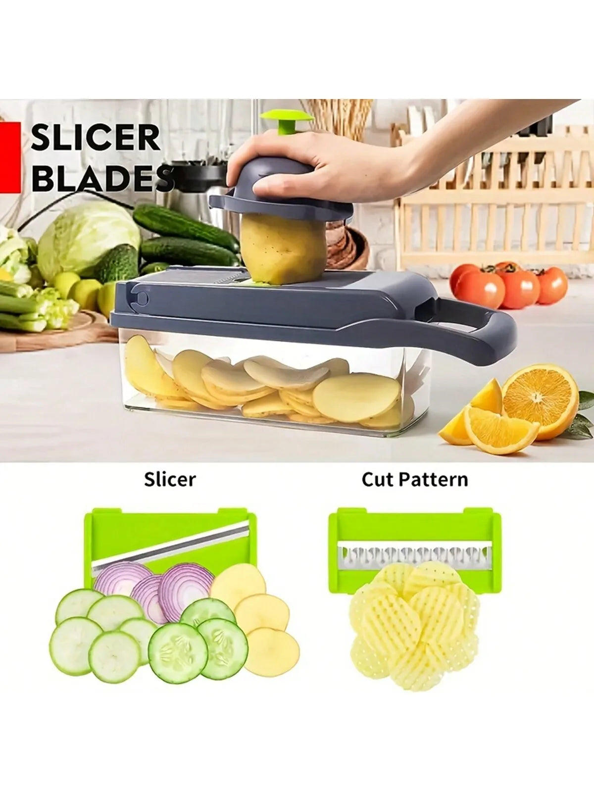 16pcs/Set Vegetable and Fruit Slicer Dicer Multifunctional - KitchenTouch
