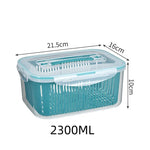 Stackable Fridge Organizer Boxes with Colander – Food Storage Containers Set