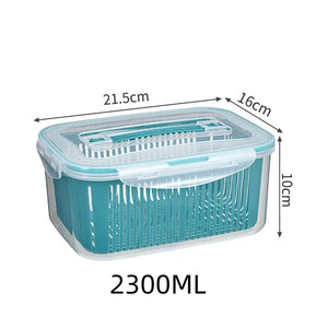 Stackable Fridge Organizer Boxes with Colander – Food Storage Containers Set