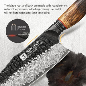Professional Chef Damascus Steel Knife Set With White Oak Handles - KitchenTouch