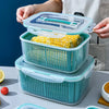 Stackable Fridge Organizer Boxes with Colander – Food Storage Containers Set