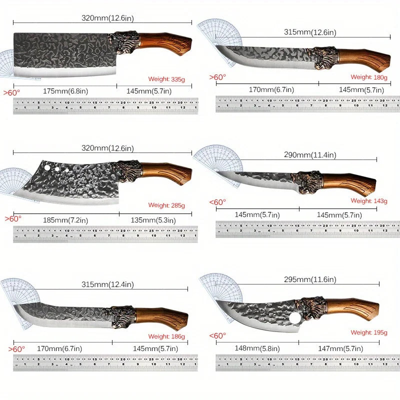 Stainless Steel Kitchen Knife Set – Multi-Functional Chef & Butcher Knives