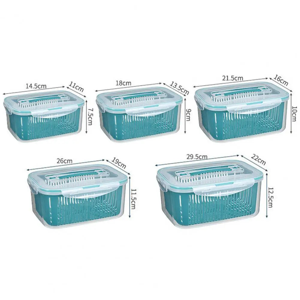 Stackable Fridge Organizer Boxes with Colander – Food Storage Containers Set