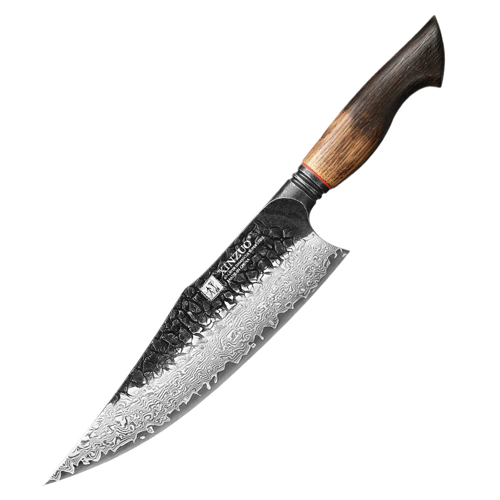 Professional Chef Damascus Steel Knife Set With White Oak Handles - KitchenTouch