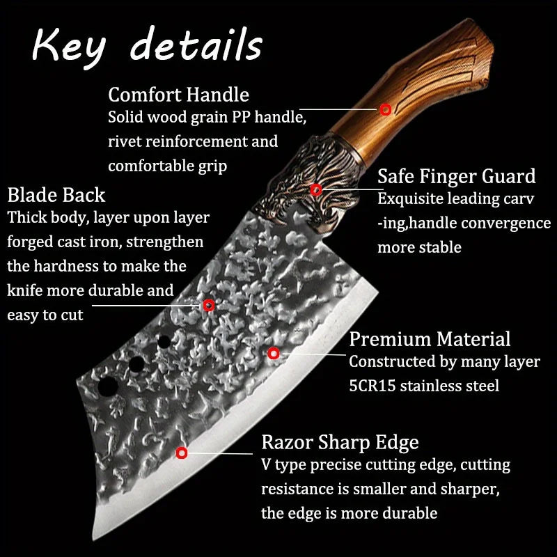 Stainless Steel Kitchen Knife Set – Multi-Functional Chef & Butcher Knives