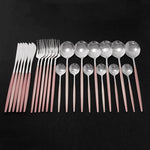 24Pcs Colorful Dinnerware Set Stainless Steel Cutlery - KitchenTouch