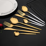 24Pcs Colorful Dinnerware Set Stainless Steel Cutlery - KitchenTouch