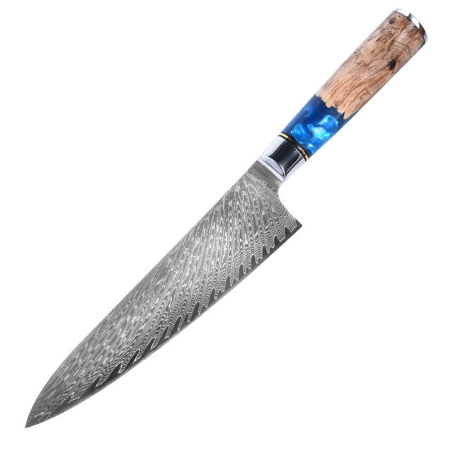 Hand-Crafted Damascus Steel Knife - KitchenTouch